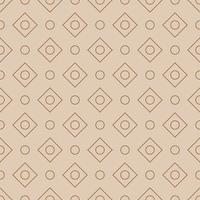 Seamless geometric pattern with rhombus and circles on light beige background. Vector print for fabric background, textile