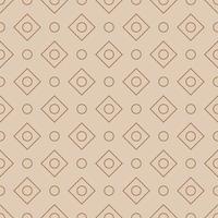 Seamless geometric pattern with rhombus and circles on light beige background. Vector print for fabric background, textile