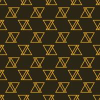 Seamless geometric pattern with golden triangles on brown background. Art deco pattern. Vector print for fabric background