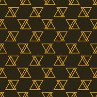 Seamless geometric pattern with golden triangles on brown background. Art deco pattern. Vector print for fabric background