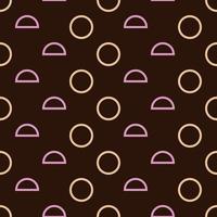 Seamless geometric pattern with light circles on dark background. Vector print for fabric background