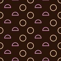 Seamless geometric pattern with light circles on dark background. Vector print for fabric background