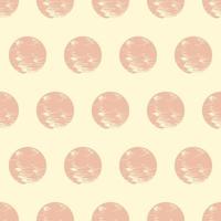Seamless geometric pattern with pink brush circles hand drawing on light background. Vector print for fabric background, textile