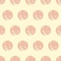 Seamless geometric pattern with pink brush circles hand drawing on light background. Vector print for fabric background, textile