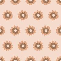 Seamless geometric pattern with flowers on light background. Vector print for fabric background, textile