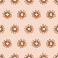 Seamless geometric pattern with flowers on light background. Vector print for fabric background, textile