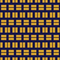 Seamless geometric pattern with golden squares on dark blue background. Vector print for fabric background