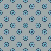 Seamless geometric pattern with blue circles on blue background. Vector print for fabric background