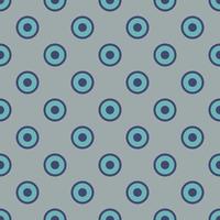 Seamless geometric pattern with blue circles on blue background. Vector print for fabric background