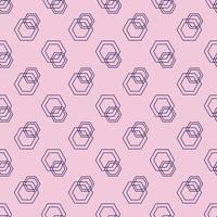 Seamless geometric pattern with violet symbols on light background. Vector print for fabric background