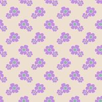 Seamless violet flower geometric pattern. Vector graphic for textile