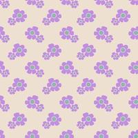 Seamless violet flower geometric pattern. Vector graphic for textile