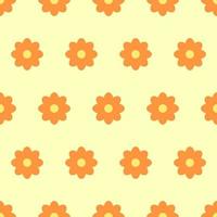 Seamless orange flower geometric pattern. Vector graphic for textile