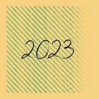 New Year's lettering 2023 date drawn by hand on a light background vector