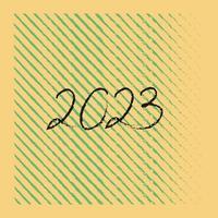 New Year's lettering 2023 date drawn by hand on a light background vector