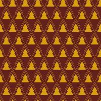Seamless geometric pattern. Print with gold Christmas tree pine, New Year celebration. Vector print for fabric background cover
