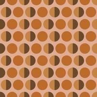 Seamless geometric pattern with circles in boho style on beige background. Vector print for fabric background, textile
