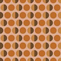 Seamless geometric pattern with circles in boho style on beige background. Vector print for fabric background, textile