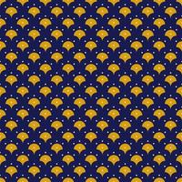 Seamless geometric pattern with golden symbols on dark blue background in art deco style. Vector print for fabric background