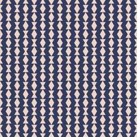 Seamless geometric pattern with white symbols on blue background. Vector print for fabric background, textile