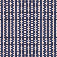 Seamless geometric pattern with white symbols on blue background. Vector print for fabric background, textile