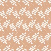 Seamless geometric with white leaves pattern on pink background. Vector print for fabric background, textile