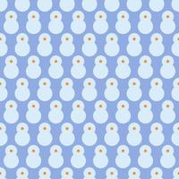 Seamless geometric pattern with snowman on blue background. Print for holiday, New Year, Mary Christmas. Vector print for fabric background, textile