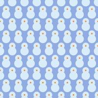 Seamless geometric pattern with snowman on blue background. Print for holiday, New Year, Mary Christmas. Vector print for fabric background, textile