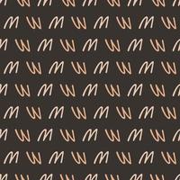 Seamless geometric pattern with line on dark background. Vector print for fabric background, textile