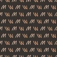 Seamless geometric pattern with line on dark background. Vector print for fabric background, textile