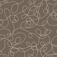Seamless scribble pattern in nature brown colors. Fantasy modern line art background vector