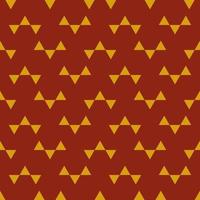 Seamless geometric pattern with golden elements on red background. Vector print for fabric background, textile