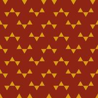 Seamless geometric pattern with golden elements on red background. Vector print for fabric background, textile