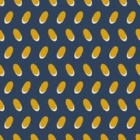 Seamless geometric pattern with yellow corn on blue background. Vector print for fabric background