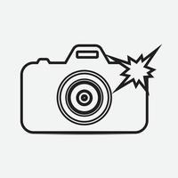 Camera flash icon, Camera Icon With Flash sign line vector illustration.