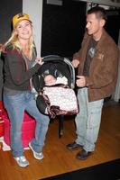 Alison Sweeney and her baby Megan Hope Sanov, and husband at the 20th James Reynolds Days of Our Lives Basketball Game at South Pasadena High School in Pasadena, CA on May 29, 2009 photo