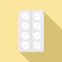 Pill blister icon, flat style