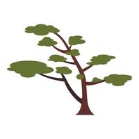 Tree with crown icon, flat style vector