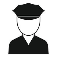 Security service guard icon, simple style vector