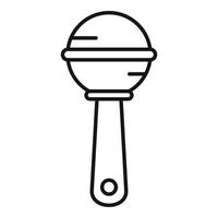 Rattle toy icon, outline style vector