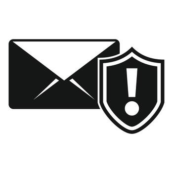 Security service mail icon, simple style vector