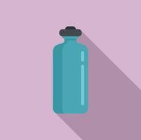 Fitness water bottle icon, flat style vector