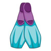 Flippers icon, cartoon style vector