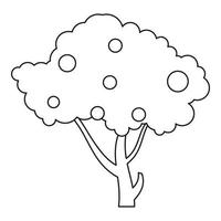 Apple tree icon, outline style vector