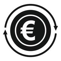 icono de moneda de euro vector simple. pila de dinero