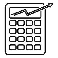 Broker money calculator icon, outline style vector