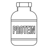 Sports nutrition bottle icon, outline style vector