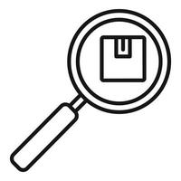 Search missed parcel icon, outline style vector