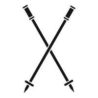 Ski sticks icon, simple style vector