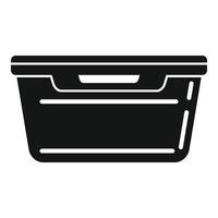 icono de caja de plástico de alimentos, estilo simple vector